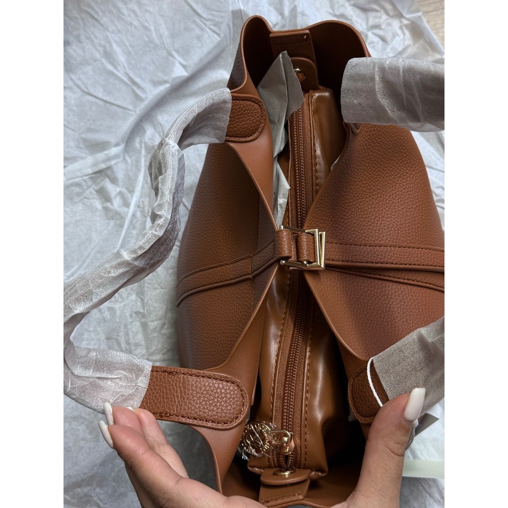 Valentino Orlandi Milano Caramel Pebbled Leather Handbag VOSB-017 Gold Hardware - Picture 4 of 5